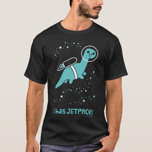 Ik heb Jetpack vliegende dinosaurus Blauwgroen T-shirt (Voorkant)