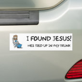 IK HEB JEZUS GEVONDEN... KOFFERBAK - BUMPERSTICKER (Op auto)