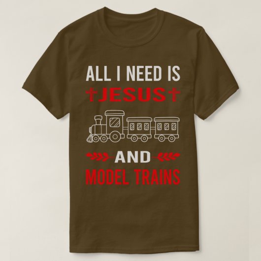 Ik heb Jezus nodig en modeltrein treinen spoorweg T-shirt (Design voorkant)