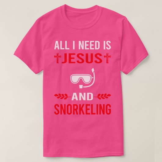 Ik heb Jezus nodig en snorkelen Snorkel Sn T-shirt (Design voorkant)