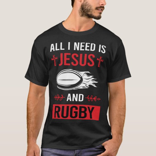 Ik heb Jezus Rugby nodig T-shirt (Voorkant)