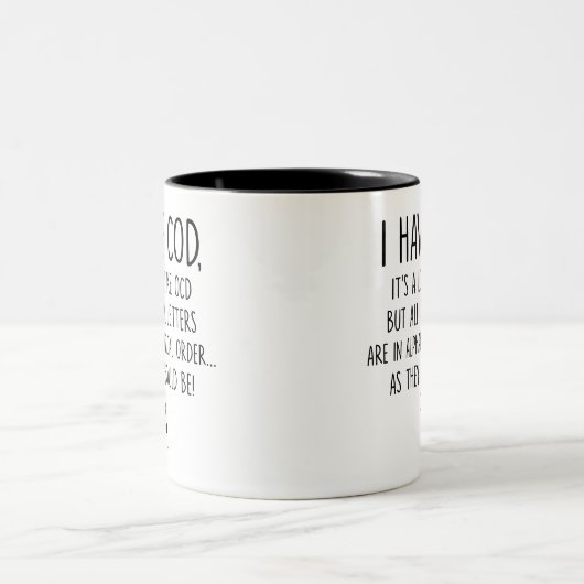 Ik heb kabeljauw Het lijkt veel op kabeljauw maar  Tweekleurige Koffiemok (Center)