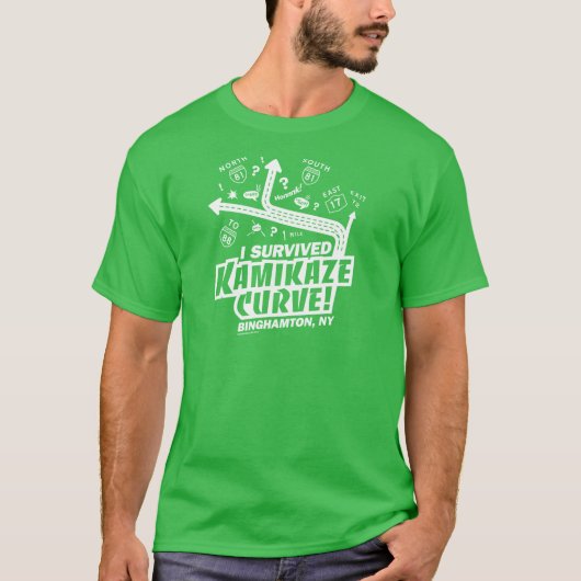 Ik heb Kamikazi Curve overleefd. Binghamton, NY T- T-shirt (Voorkant)