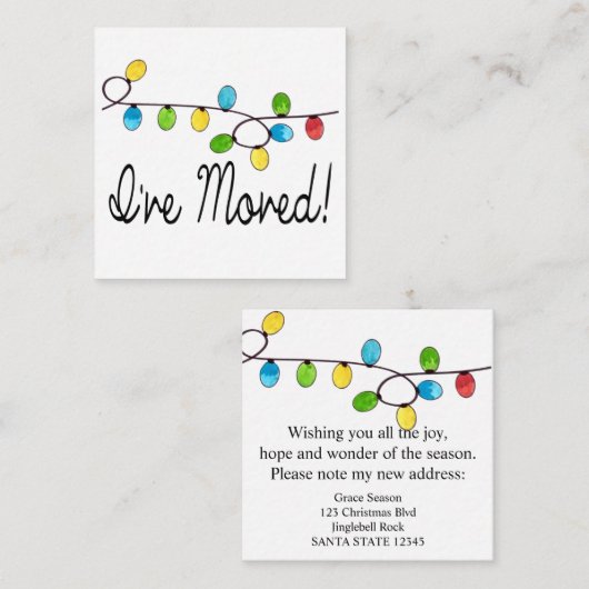 Ik heb kerstboomverlichting beweegt informatiekaartje (Voorkant / Achterkant)