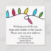 Ik heb Kerstboomverlichting verhuisd Informatiekaartje (Achterkant)