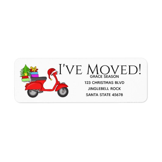 Ik heb kerstscooter met cadeautjes gemaakt etiket (Voorkant)