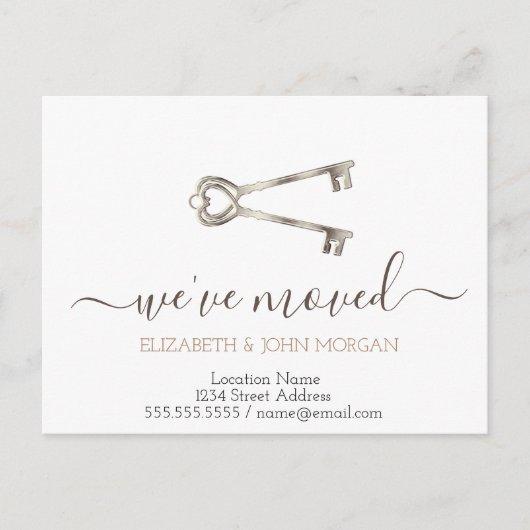 Ik heb Keys Nieuw Adres verplaatst Aankondigingskaart (Voorkant)