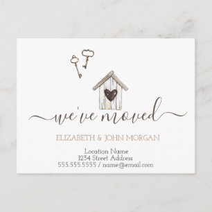 Ik heb Keys Wood House New Address verplaatst Aankondigingskaart