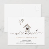 Ik heb Keys Wood House New Address verplaatst Aankondigingskaart (Voorkant / Achterkant)