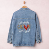 Ik heb kleine Cajun in mijn Soul Leopard Crawfish  Denim Jacket (Hangar)
