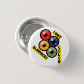 Ik heb kleurenblindheid - 4 ogen ronde button 3,2 cm (Voorkant /achterkant)