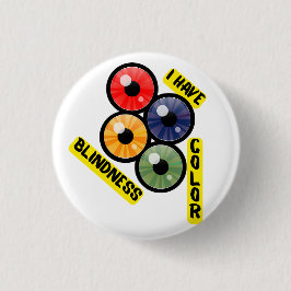 Ik heb kleurenblindheid - 4 ogen ronde button 3,2 cm