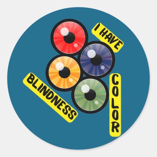 Ik heb kleurenblindheid - 4 ogen ronde sticker (Voorkant)