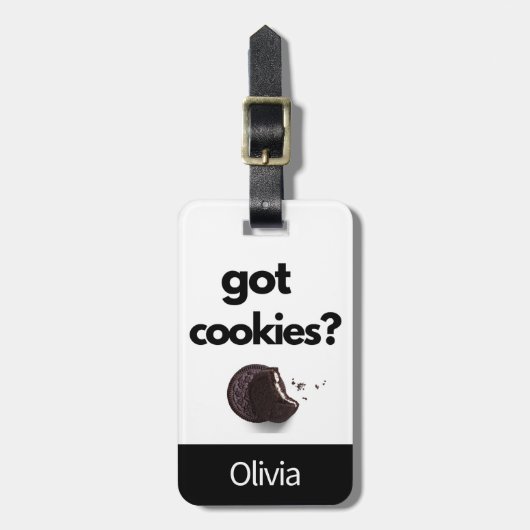"Ik heb koekjes" grappig Bagagelabel (Voorkant verticaal)