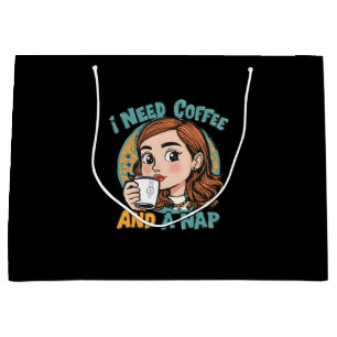 Ik heb koffie en een dutje nodig groot cadeauzakje