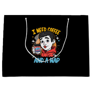 Ik heb koffie en een dutje nodig groot cadeauzakje