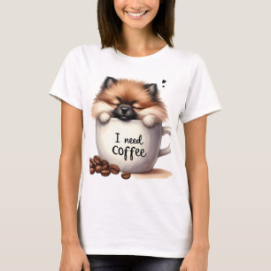 IK HEB KOFFIE EN EEN POMPOMHOND NODIG T-SHIRT