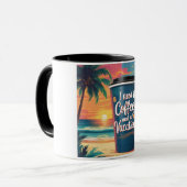 Ik heb koffie en een tropische reismok nodig mok (Voorkant links)