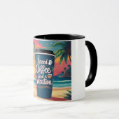 Ik heb koffie en een tropische reismok nodig mok (Voorkant rechts)