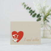 Ik heb koffie nodig - briefkaart (Staand voorkant)