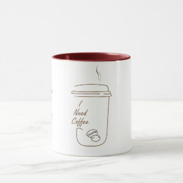 Ik heb koffie nodig Cute Doodle Mok