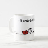 Ik heb koffie nodig. koffiemok (Voorkant links)
