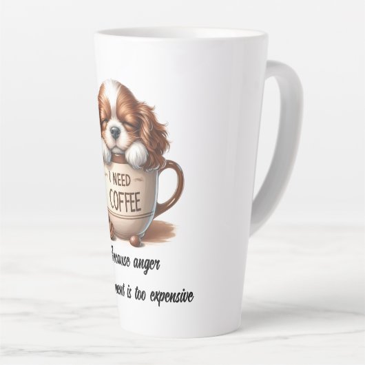 Ik heb koffie nodig latte mok (Rechterhoek)