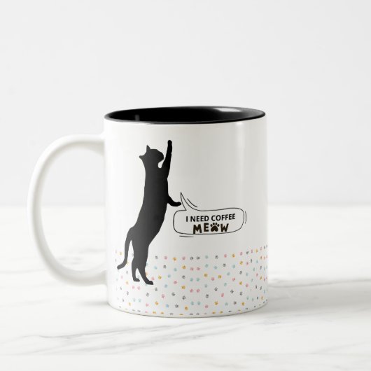 Ik heb koffie nodig MEOW Tweekleurige Koffiemok (Links)