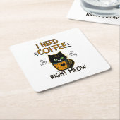 Ik heb koffie nodig op het juiste miauw papier Ond Kartonnen Onderzetters (Schuin)