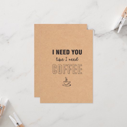 Ik heb koffie platte kaart nodig. (Voorkant / Achterkant in situ)