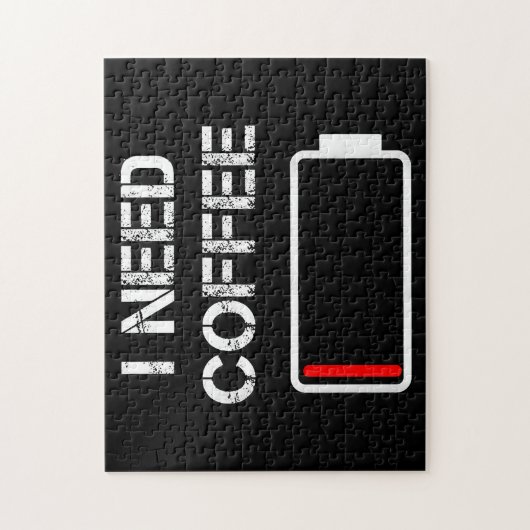 Ik heb koffiebrontjes batterij nodig. legpuzzel (Verticaal)