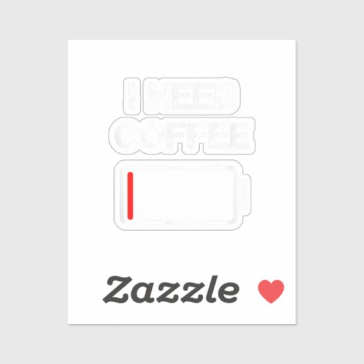 Ik heb koffiebrontjes batterij nodig. sticker (Vel)