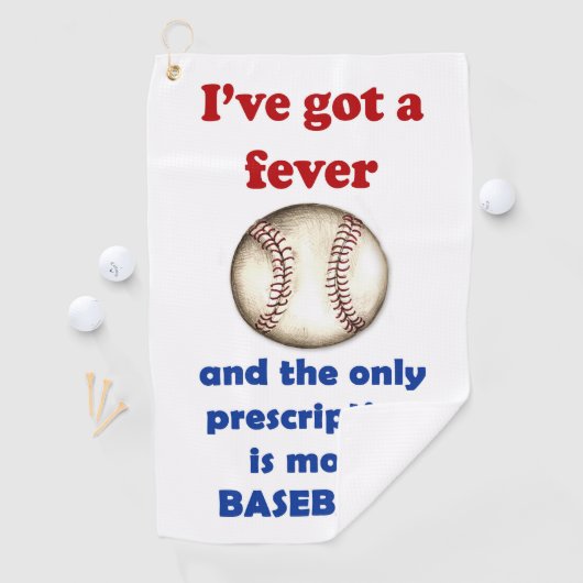 Ik heb koorts, meer honkbal! golfhanddoek (Insitu)