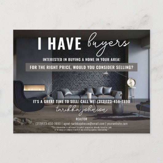 Ik heb kopers Mailer Marketing Realtor Feestdagenkaart (Voorkant)