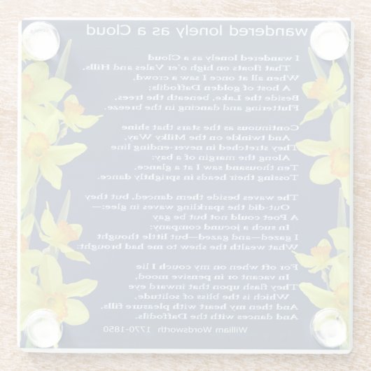 IK HEB LANGZAAM GEWANDERD ALS EEN CLOUD GLAZEN ONDERZETTER (Achterkant)