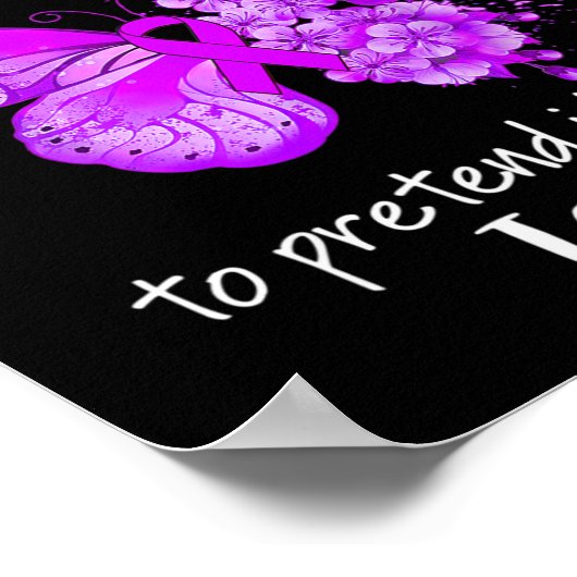 Ik heb last van fibromyalgie bewustzijn vlinder pu poster (Hoek)