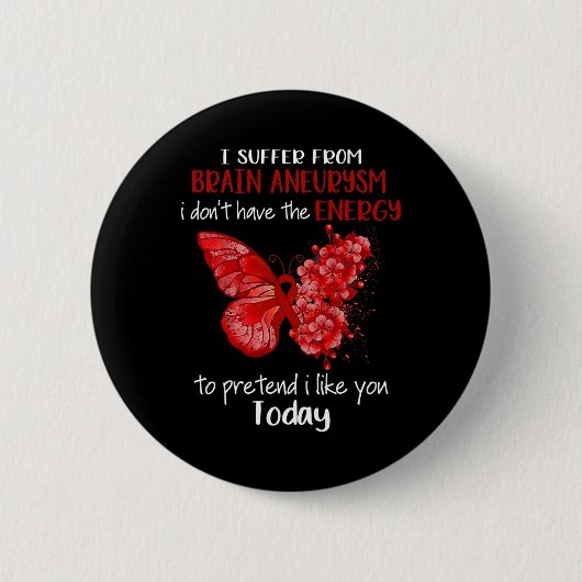 Ik heb last van hersenbewustmaking Butterfly B Ronde Button 5,7 Cm (Voorkant)