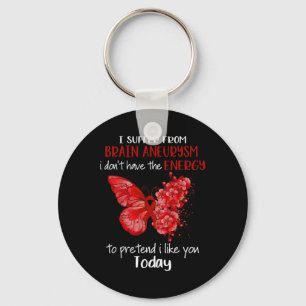 Ik heb last van hersenbewustmaking Butterfly B Sleutelhanger