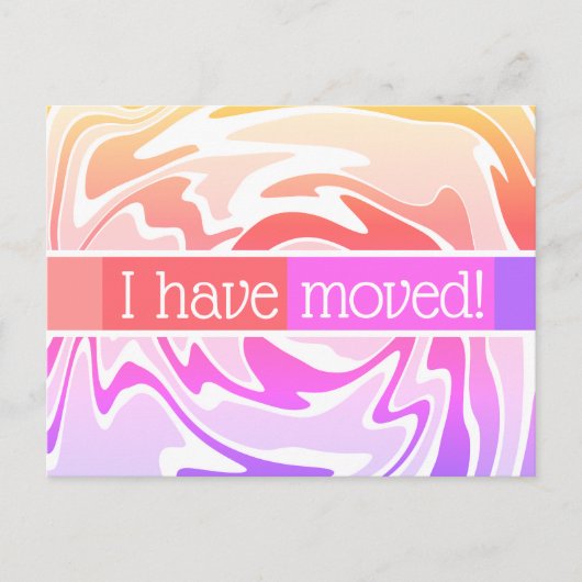 Ik heb leuke en kleurrijke aankondiging verplaatst briefkaart (Voorkant)