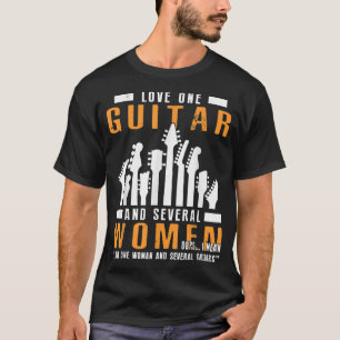 Ik heb liefde voor één gitaar en verschillende vro t-shirt