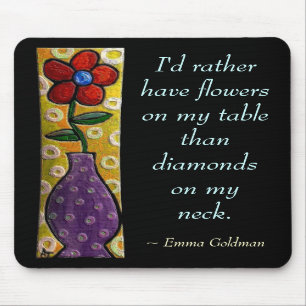 Ik heb liever bloemen... - Red Flower mousepad Muismat