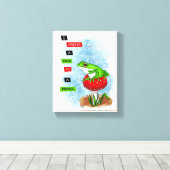 Ik heb liever een kikker dan een prins | Kikkerkun Canvas Afdruk (Insitu (Houten vloer))