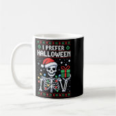 Ik heb liever Halloween Kersttrui Grappig Skeleto Koffiemok (Links)