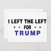 Ik heb links verlaten voor Trump Briefkaart (Voorkant / Achterkant)