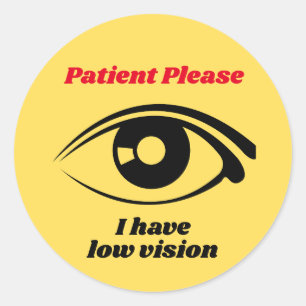 Ik heb Low Vision Yellow Button Ronde Sticker