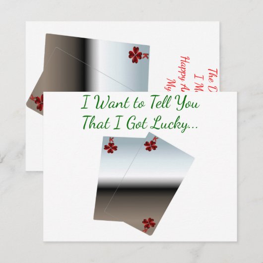 Ik heb Lucky Wenskaart Notitiekaartje (Voorkant / Achterkant)