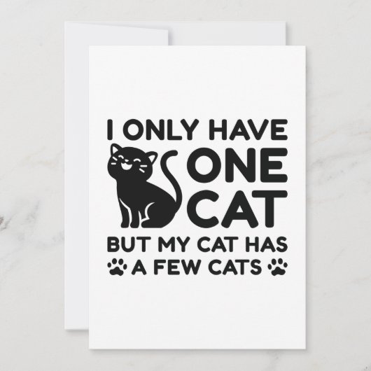 Ik heb maar één kat bedankkaart (Voorkant)