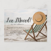 Ik heb me beweegt, Beach, Stoel, Nieuwe Aankondigi Aankondigingskaart (Voorkant)