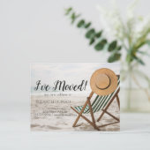 Ik heb me beweegt, Beach, Stoel, Nieuwe Aankondigi Aankondigingskaart (Staand voorkant)