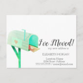 Ik heb me beweegt, Waterverf Groene Brievenbus Nie Aankondigingskaart (Voorkant)